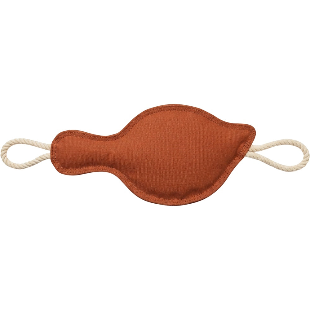 Qurba Layered Canvas Duck Squeaker Toy with Rope Handles Rust Natural 42 cm - Product view