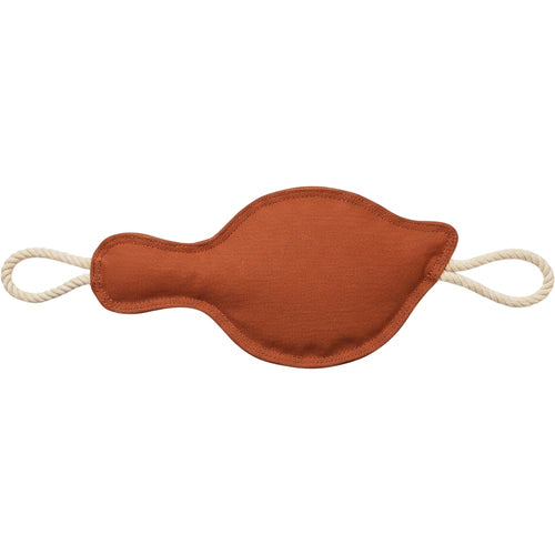 Qurba Layered Canvas Duck Squeaker Toy with Rope Handles Rust Natural 42 cm - Product view