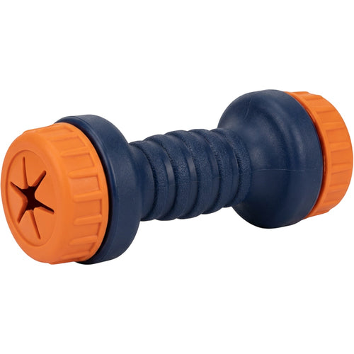 Qurba TPR Treat-Dispensing Dumbbell Navy Orange 18 cm - Product view